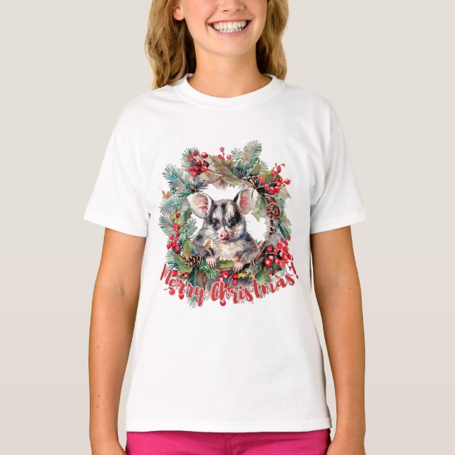 Camiseta Navidades Opossum Berries Holly se va (Anverso)