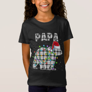 Camiseta Navidades oso papá negro vestido blanco negro mate