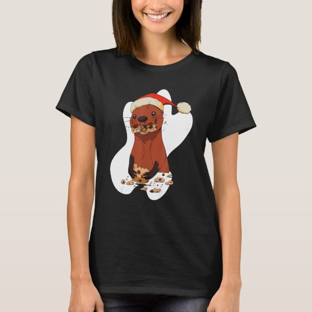 Camiseta Navidades Otter comiendo galletas (Anverso)