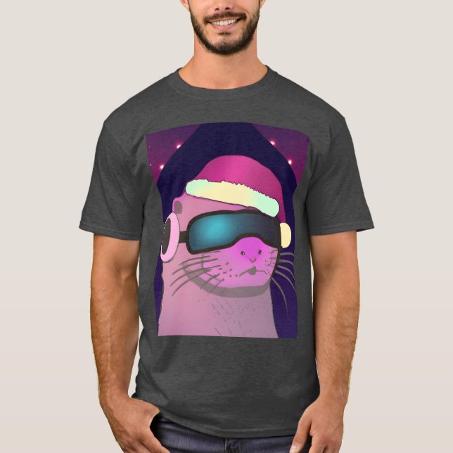 Camiseta Navidades Otter con Navidades Gorras amigos (Anverso)