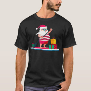 Camiseta Navidades Paddleboard Santa en pantalones cortos d