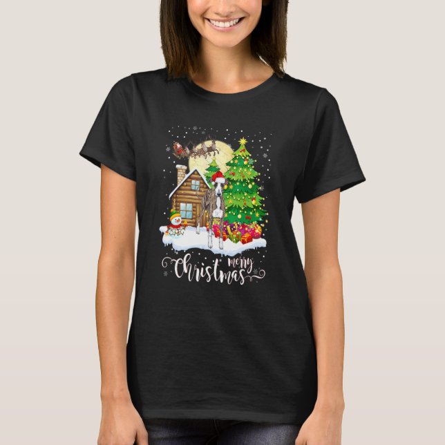 Camiseta Navidades Pajama Árbol de Greyhound italiano Xmas  (Anverso)