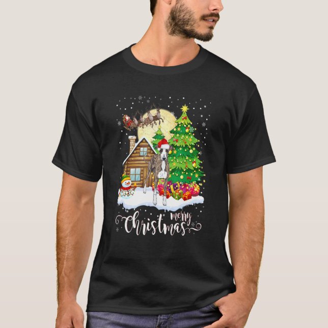 Camiseta Navidades Pajama Árbol de Greyhound italiano Xmas  (Anverso)