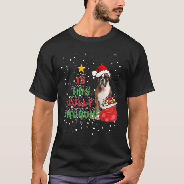 Camiseta Navidades Pajama Boxer Es Un Perro Suficientemente (Anverso)