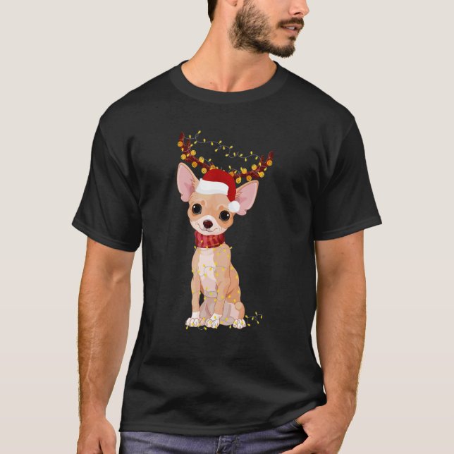 Camiseta Navidades Pajama Chihuahua Árbol Navidad Papá Noel (Anverso)