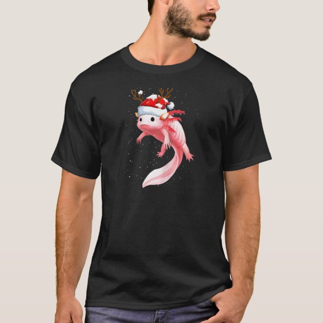 Camiseta Navidades Pajama Dabbing Axolotl Santa Hat Reindee (Anverso)