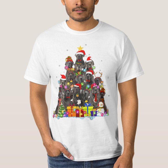Camiseta Navidades Pajama Dane Tree Xmas Perro Papá Mamá T- (Anverso)