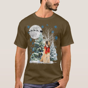 Camiseta Navidades Pajama De Hound Afgano Bajo La Luz De La