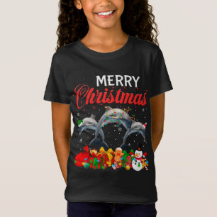 Camiseta Navidades Pajama Delphin Lover Xmas Tree Enciende