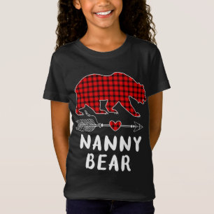 Camiseta Navidades Pajama Family Arrow Nanny Bear Red Plaid