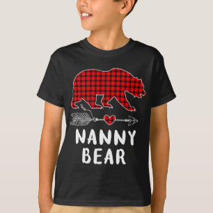 Camiseta Navidades Pajama Family Arrow Nanny Bear Red Plaid