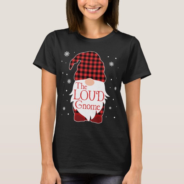 Camiseta Navidades Pajama Family Gift Loud Gnome Buffalo Pl (Anverso)