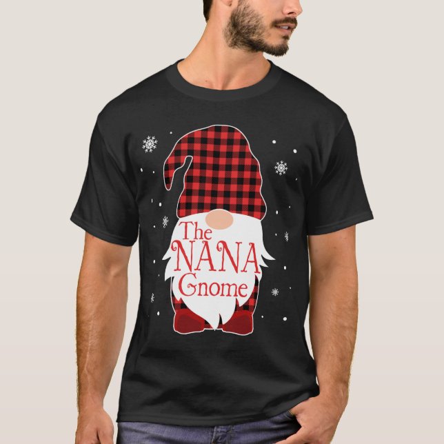 Camiseta Navidades Pajama Family Gift Nana Gnome Buffalo Pl (Anverso)
