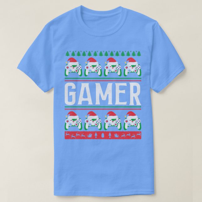Camiseta Navidades Pajama Game Controller Santa Hat Video G (Diseño del anverso)