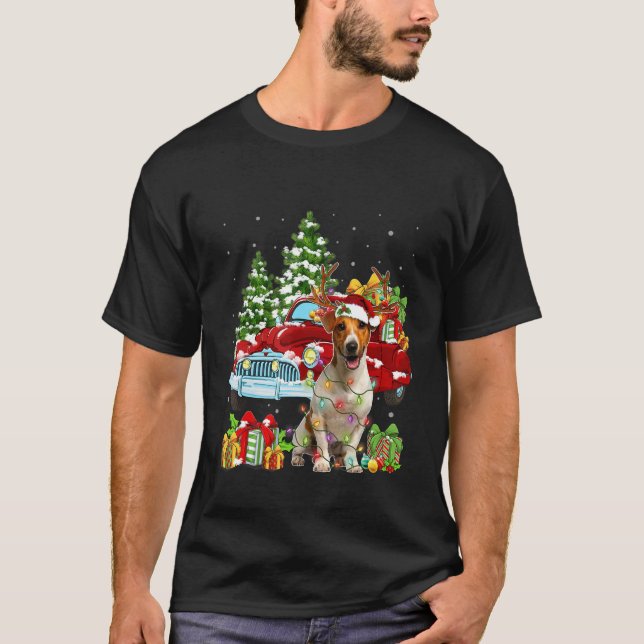 Camiseta Navidades Pajama Jack Russell Terrier Perro Y Rojo (Anverso)