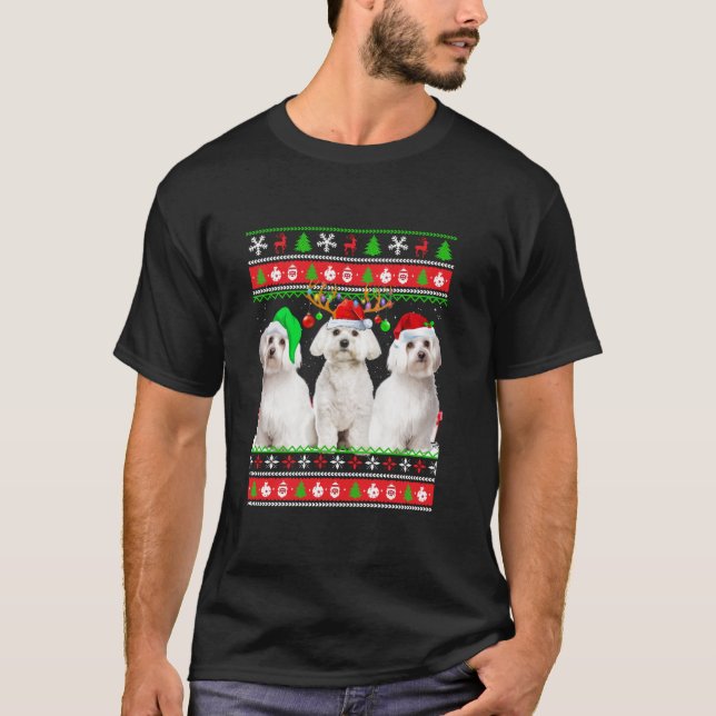 Camiseta Navidades Pajama Maltese Tree Navidad Navidades fe (Anverso)