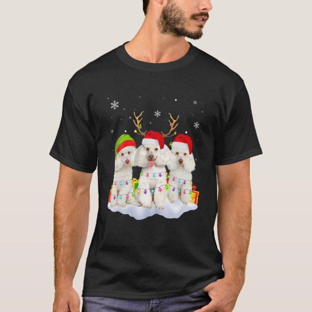 Camiseta Navidades Pajama Navidades de caniche Perro Poodle (Anverso)