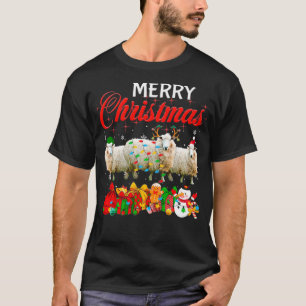 Camiseta Navidades Pajama Oveja Lover Xmas Árbol enciende A