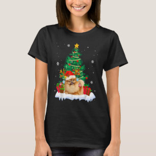 Camiseta Navidades Pajama Pomeranian Tree Xmas Dog Dad Mom