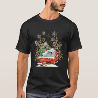 Camiseta Navidades Pajama Trees Plaid Leopard Family Samoye