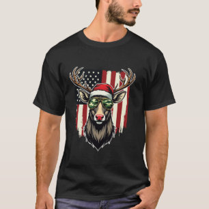 Camiseta Navidades Pajama X Mas de la Bandera Americana de 