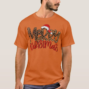 Camiseta Navidades Pajamas Leopard Red Plaid Merry Christm