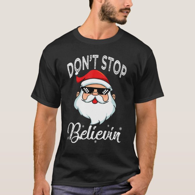 Camiseta Navidades Pajamas Santa Claus Shirt, no dejes de s (Anverso)