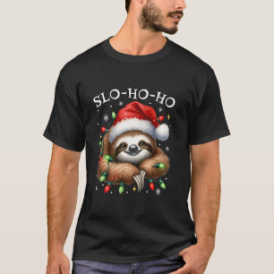 Camiseta Navidades Pajamas Sloth Slo Ho Ho Funny Sloth Chri
