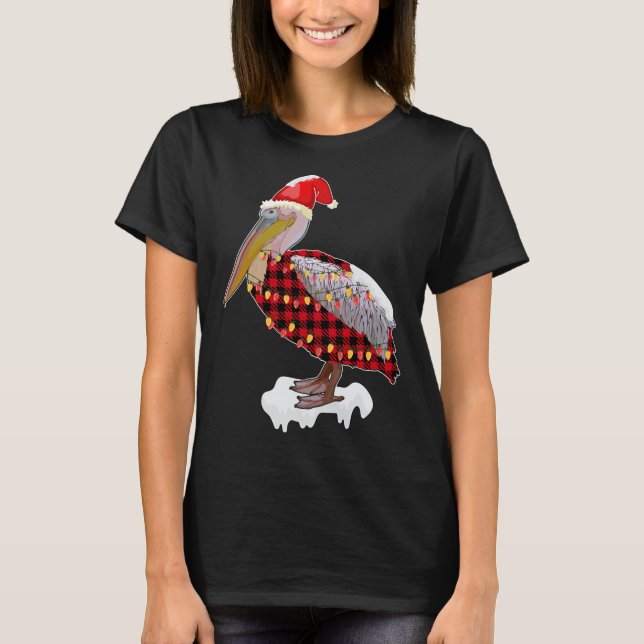 Camiseta Navidades Pájaro Pelican Santa Hat Vestido Amo Ave (Anverso)