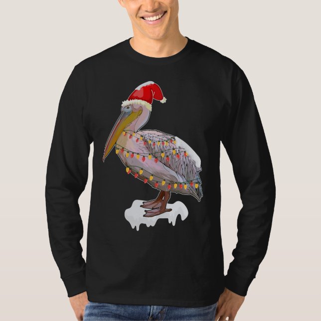 Camiseta Navidades Pájaro Pelican Santa Hat Vestido Amo Ave (Anverso)