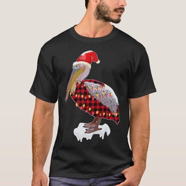 Camiseta Navidades Pájaro Pelican Santa Hat Vestido Amo Ave (Anverso)