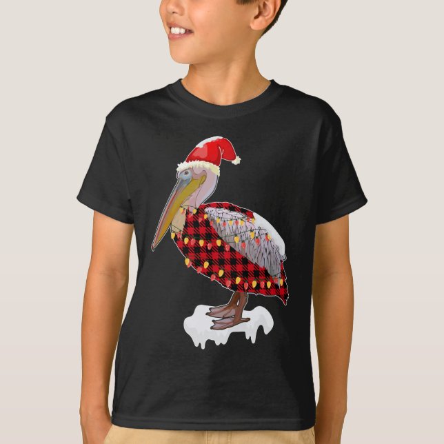 Camiseta Navidades Pájaro Pelican Santa Hat Vestido Amo Ave (Anverso)