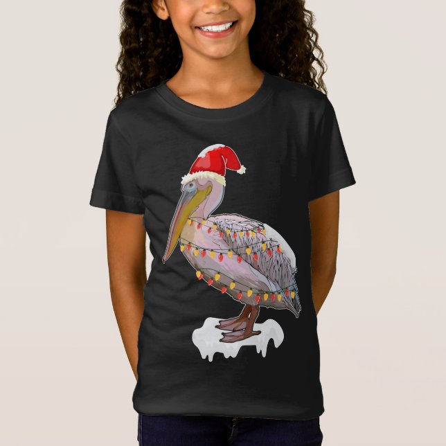 Camiseta Navidades Pájaro Pelican Santa Hat Vestido Amo Ave (Anverso)