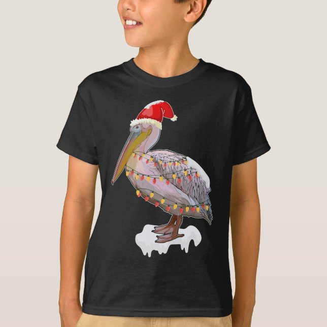 Camiseta Navidades Pájaro Pelican Santa Hat Vestido Amo Ave (Anverso)