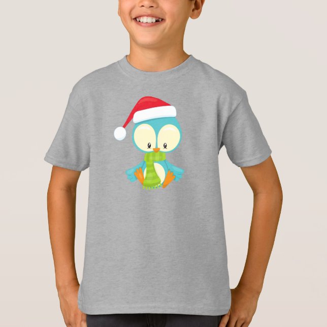 Camiseta Navidades Pájaros, Pájaros Con Gorra, Pájaros Con  (Anverso)