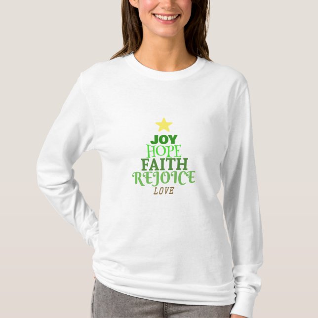 Camiseta Navidades Palabras Árbol de Navidad (Anverso)