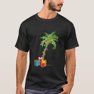Camiseta Navidades Palm Tree Coconut Lights Beach Hawaii Xm