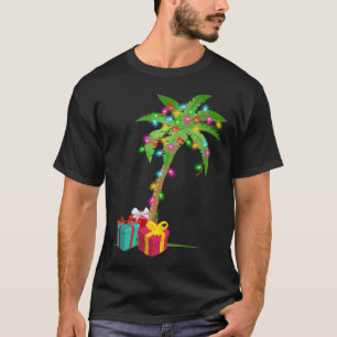 Camiseta Navidades Palm Tree Coconut Lights Beach Hawaii Xm