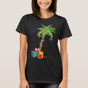 Camiseta Navidades Palm Tree Coconut Lights Beach Hawaii Xm