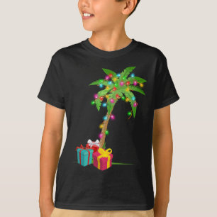 Camiseta Navidades Palm Tree Coconut Lights Beach Hawaii Xm