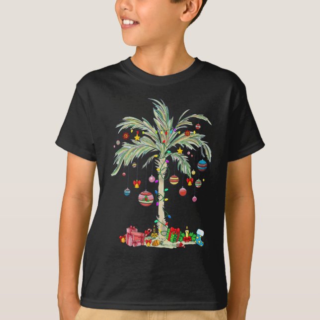 Camiseta Navidades Palm Tree Tropical Xmas Beach Florida Ha (Anverso)