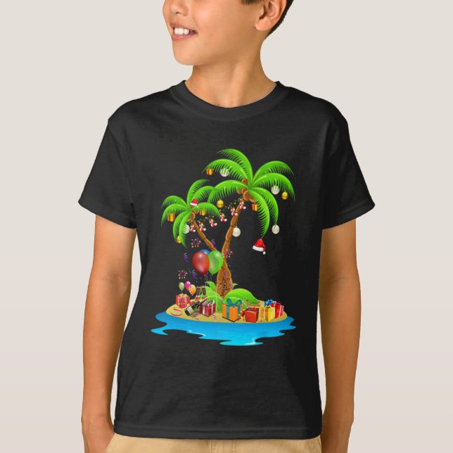 Camiseta Navidades Palm Tree Tropical Xmas Coconut (Anverso)
