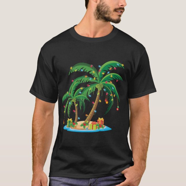 Camiseta Navidades Palm Tree Tropical Xmas Regalo Coconut L (Anverso)