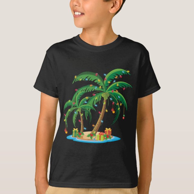 Camiseta Navidades Palm Tree Tropical Xmas Regalo Coconut L (Anverso)