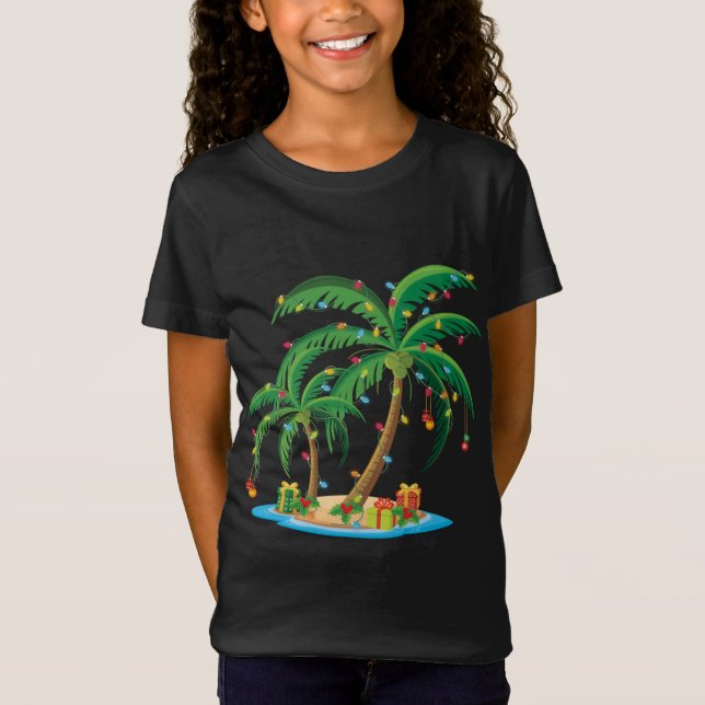 Camiseta Navidades Palm Tree Tropical Xmas Regalo Coconut L (Anverso)