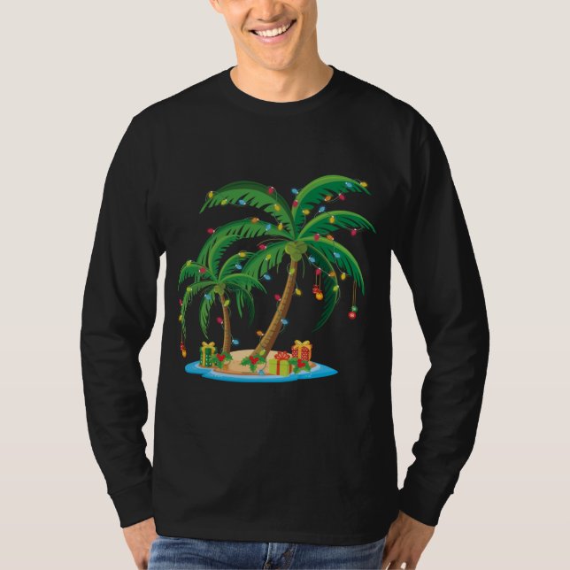 Camiseta Navidades Palm Tree Tropical Xmas Regalo Coconut L (Anverso)
