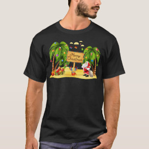 Camiseta Navidades Palm Tree Xmas Tropical Coconut Luces