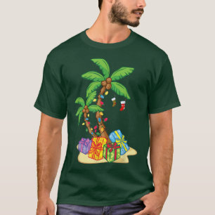 Camiseta Navidades Palm Tree Xmas Tropical Coconut Luces F