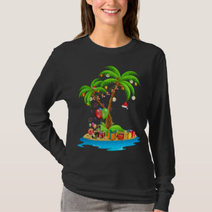 Camiseta Navidades Palm Tree Xmas Tropical Coconut Luces P