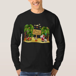 Camiseta Navidades Palm Tree Xmas Tropical Coconut Luces P